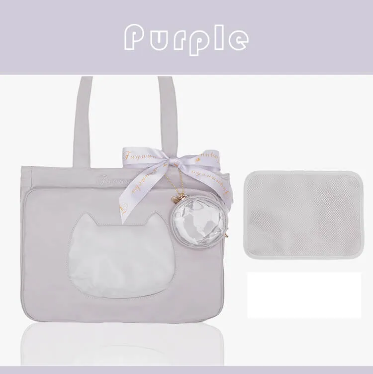 JK Steamedbun Ita Tote Bag Cat Transparent Layer