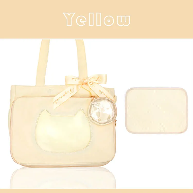 JK Steamedbun Ita Tote Bag Cat Transparent Layer