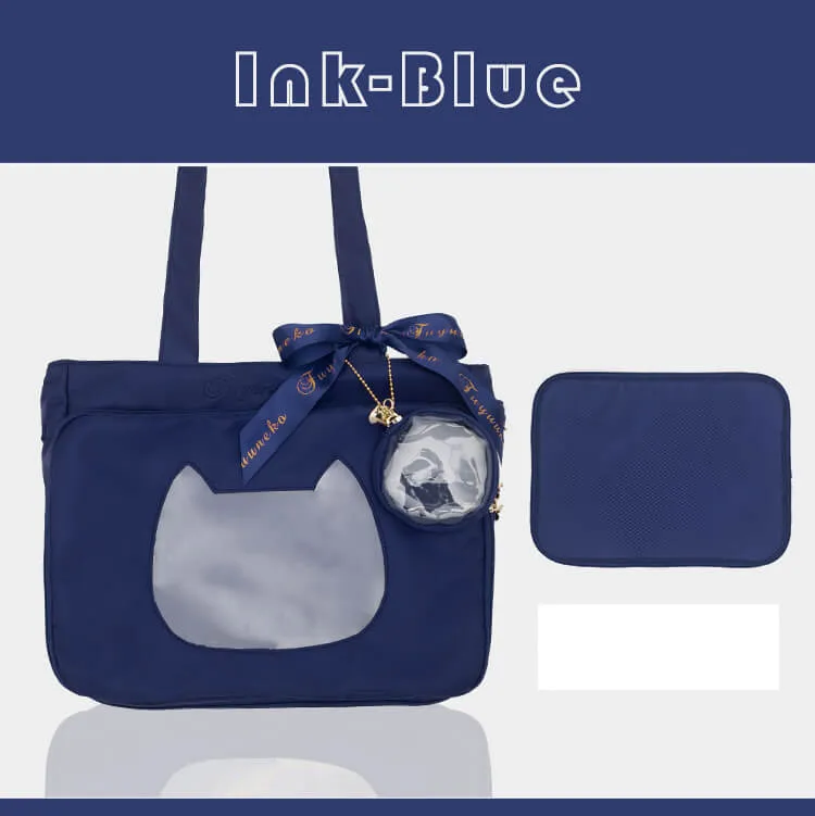 JK Steamedbun Ita Tote Bag Cat Transparent Layer