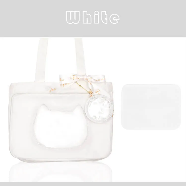 JK Steamedbun Ita Tote Bag Cat Transparent Layer