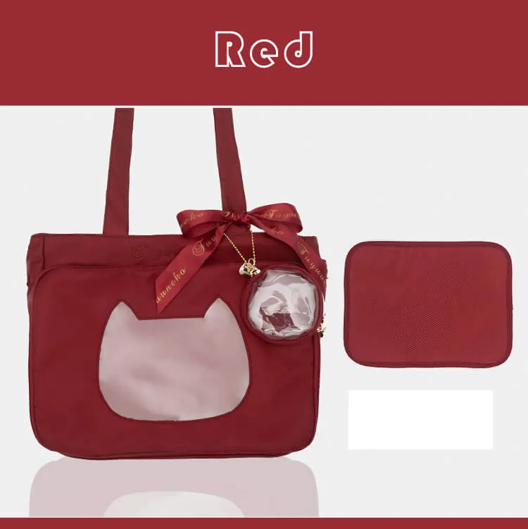 JK Steamedbun Ita Tote Bag Cat Transparent Layer