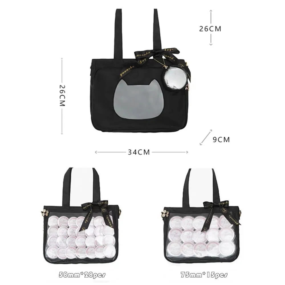 JK Steamedbun Ita Tote Bag Cat Transparent Layer