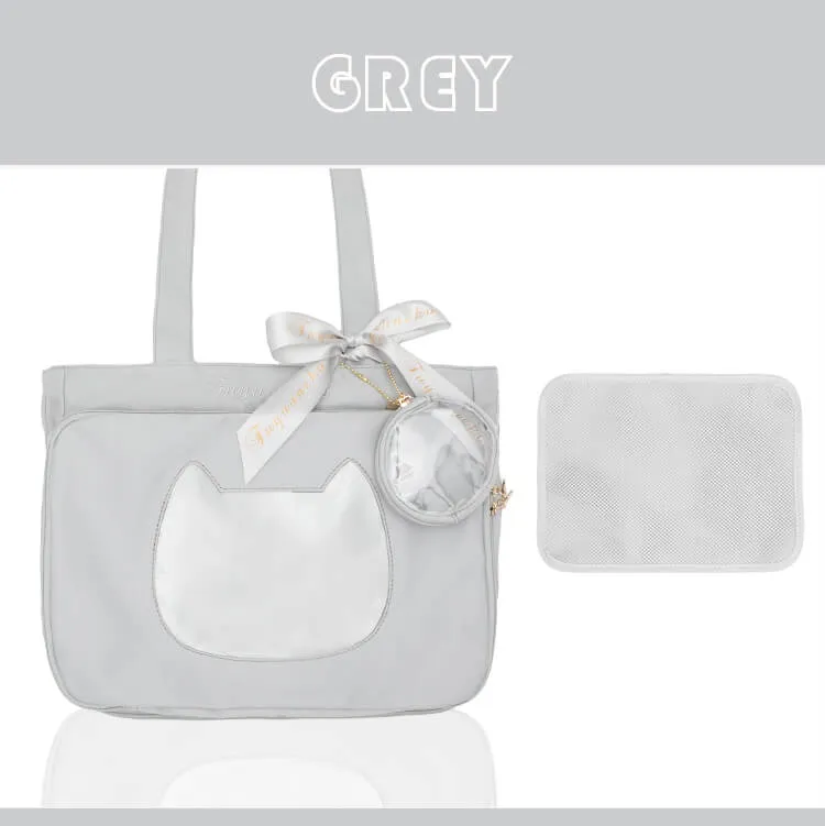 JK Steamedbun Ita Tote Bag Cat Transparent Layer