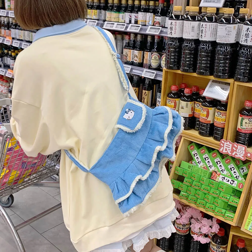 Kawaii Hello Kitty's Mini Skirt Corduroy Crossbody Bag