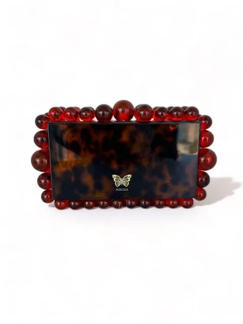 Kira Blue Acrylic Pearl Clutch Bag By Nikoza Collection