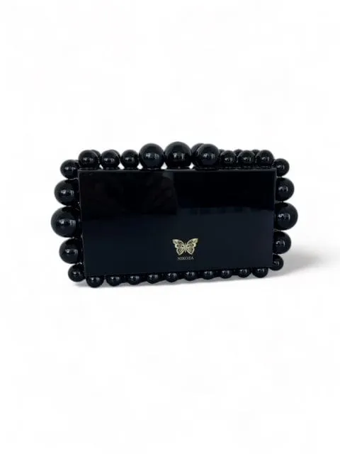 Kira Blue Acrylic Pearl Clutch Bag By Nikoza Collection
