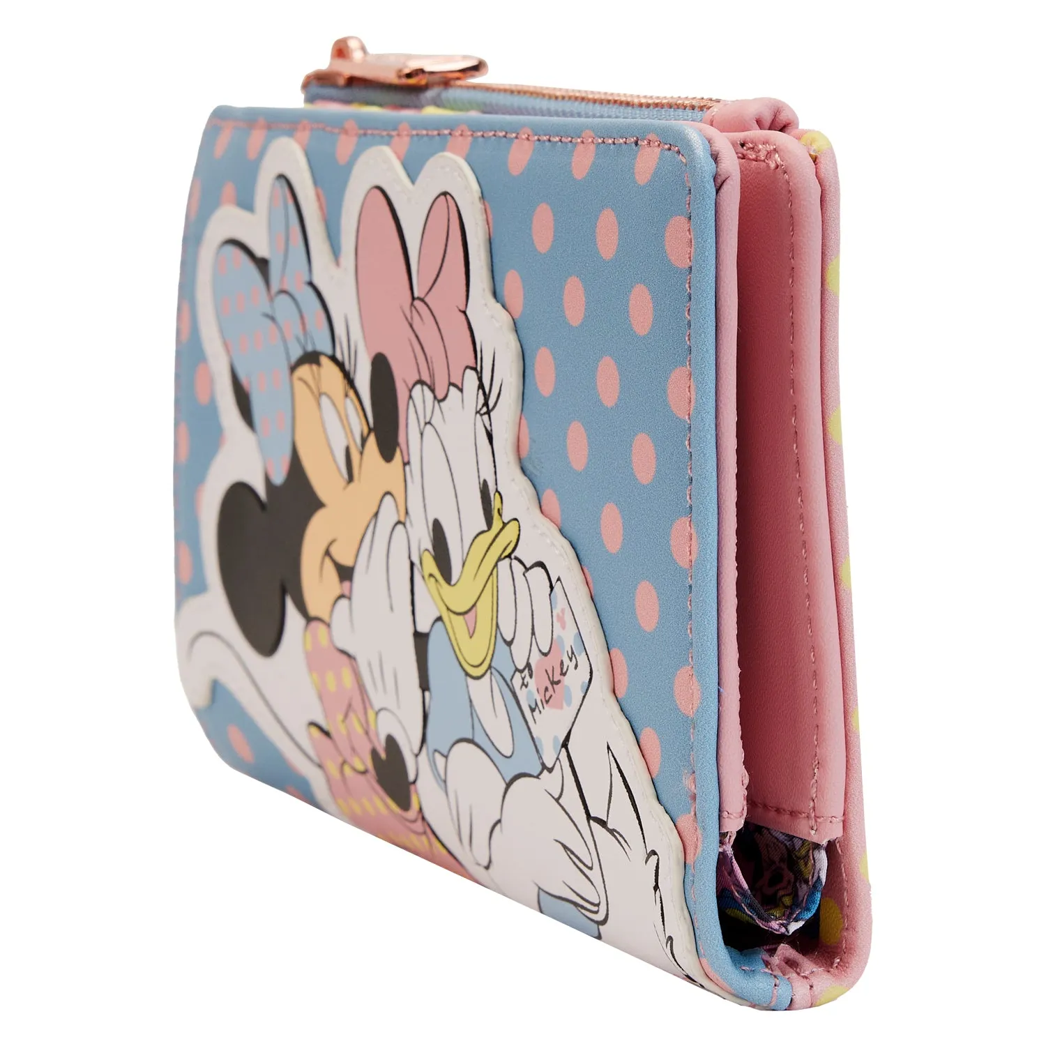 LF Disney Minnie Daisy Pastel Color Block Dots Flap Wallet