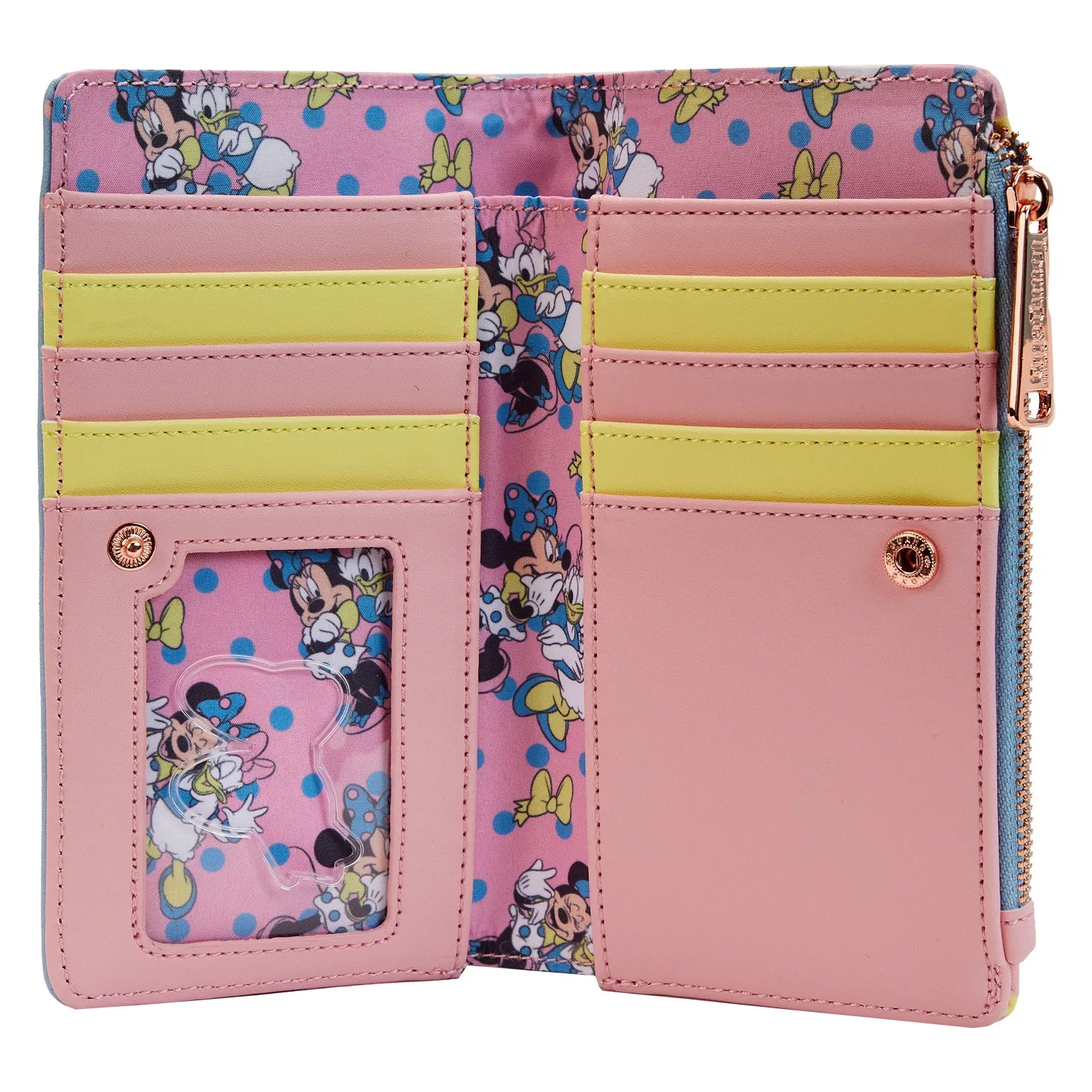 LF Disney Minnie Daisy Pastel Color Block Dots Flap Wallet