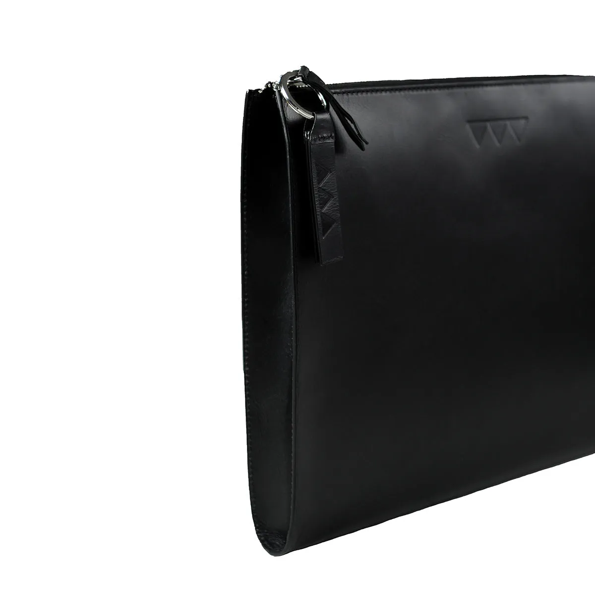 Lisen Laptop Case in Veg. Tanned Leather - Black
