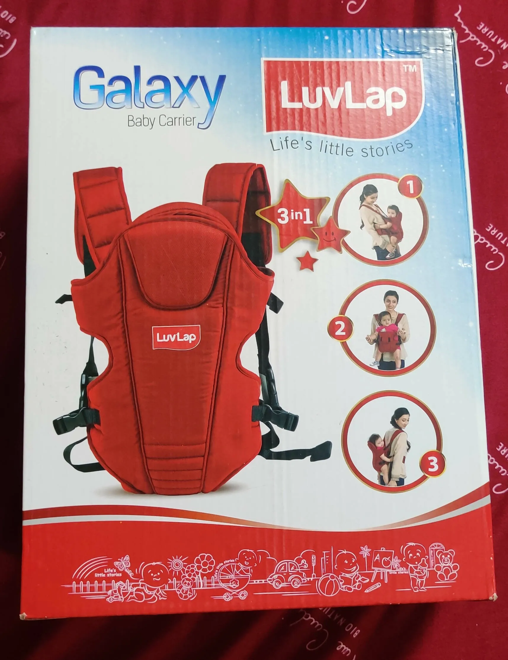 LUVLAP Galaxy Baby Carrier with Padded Head Support
