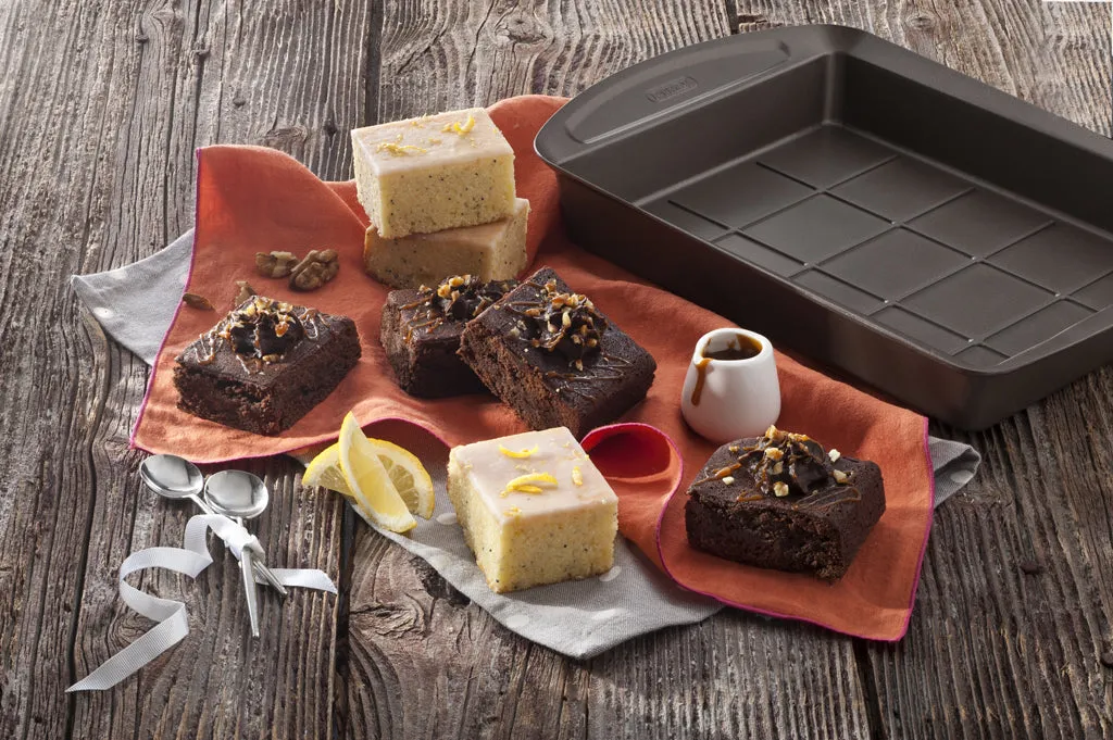 Metal brownie mould with easy grip 28 x 22 cm - asimetriA