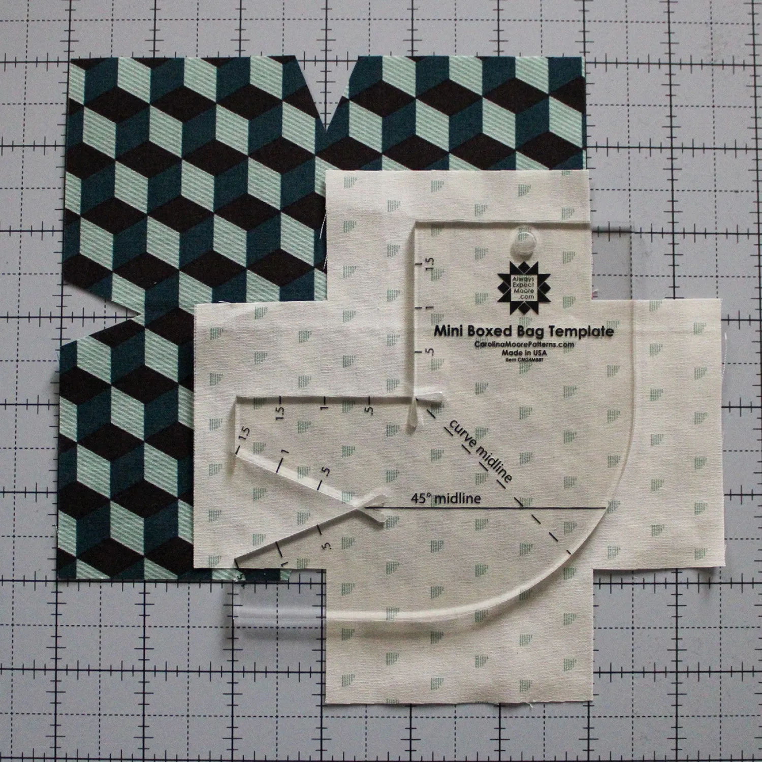 Mini Boxed Bag Template w/ Pattern