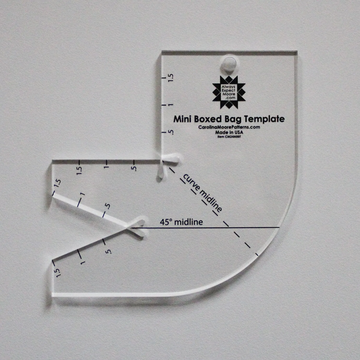 Mini Boxed Bag Template w/ Pattern