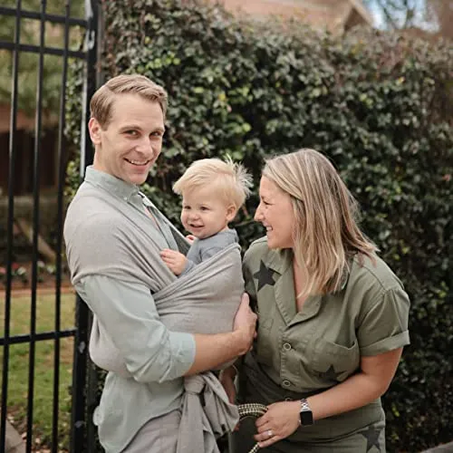Mushie: Baby Wrap Carrier – 100% Organic Cotton Sling for Newborns and Babies 8-35 lbs