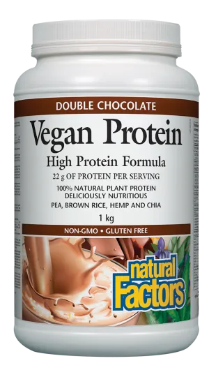 Natural Factors Vegan Protein High Protein Formula Double Chocolate 1kg
