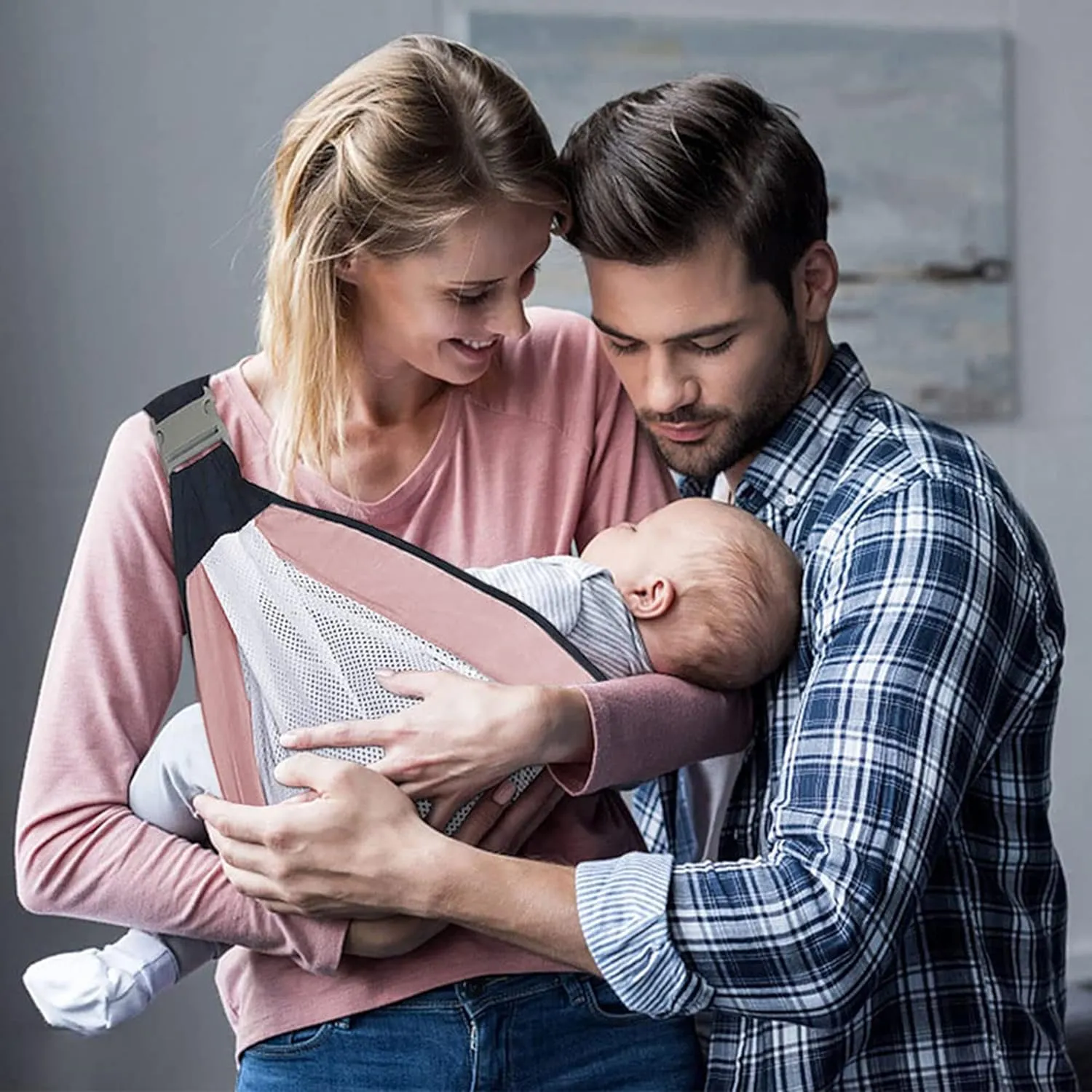 New Cotton Adjustable Baby Sling Carrier Bag ( Pink )
