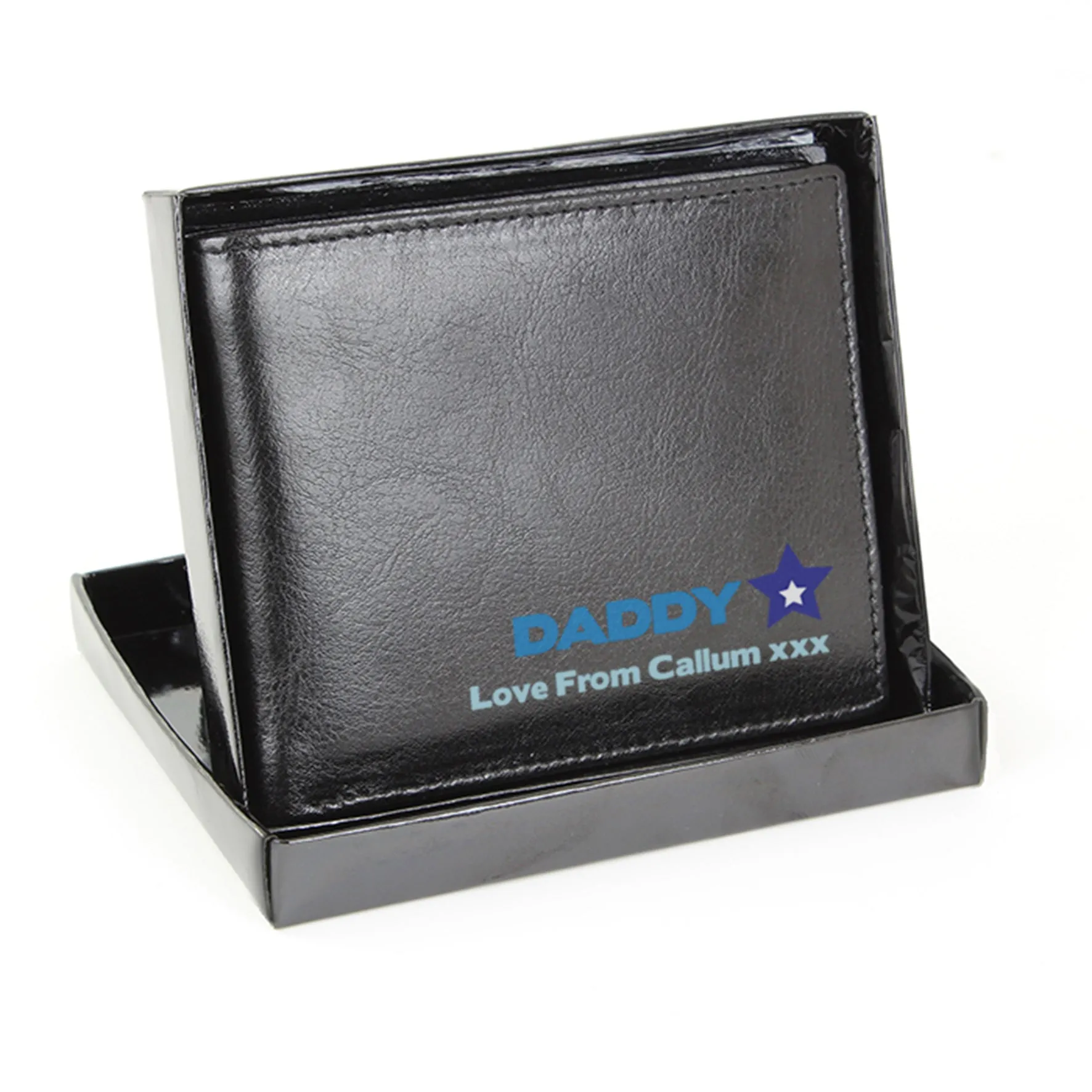 Personalised Blue Worlds Best Dad Leather Wallet