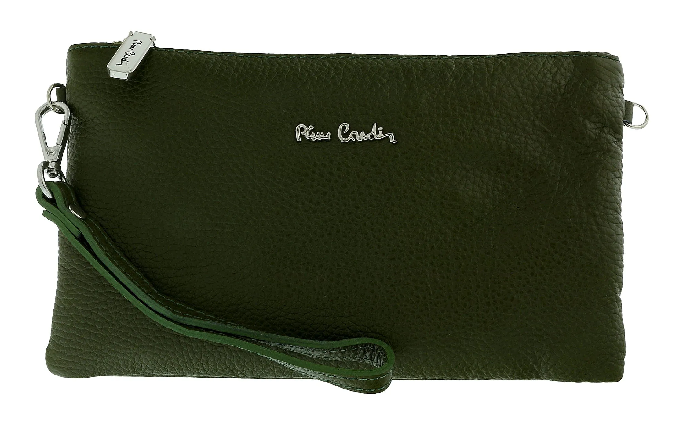 Pierre Cardin Military Leather Small Slouchy Fashion Pouch Clutch
