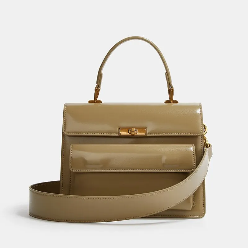 PU Leather Square Clutch Handbag