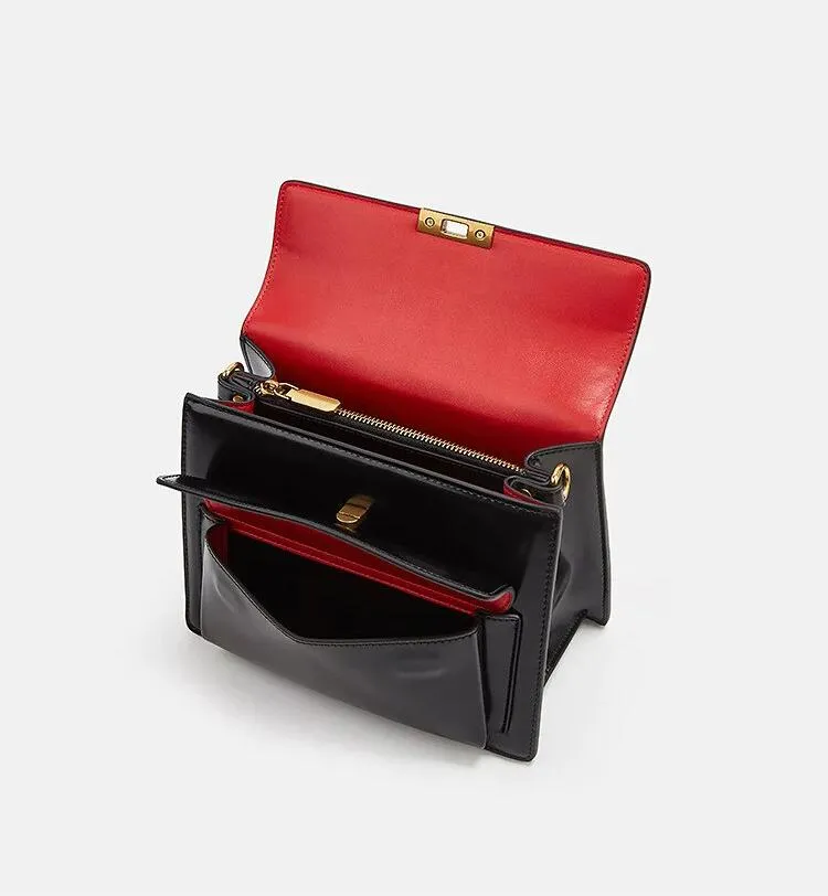 PU Leather Square Clutch Handbag