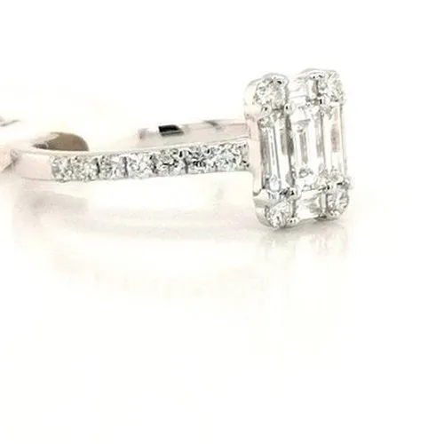 Rectangular Diamond ring .90ct