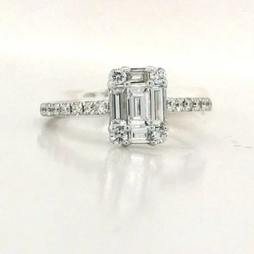 Rectangular Diamond ring .90ct