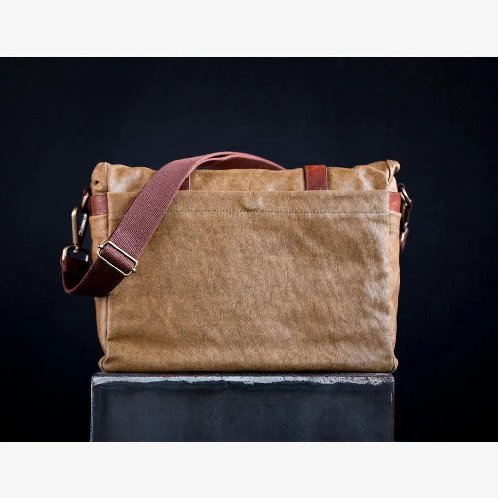 Roma Olive Green Waxed Canvas Camera Bag