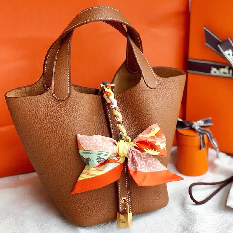 SEALBEER Women's bag 2025 premium sense first layer cowhide vegetable basket women's bag portable mommy bag genuine leather women's bag bucket bag