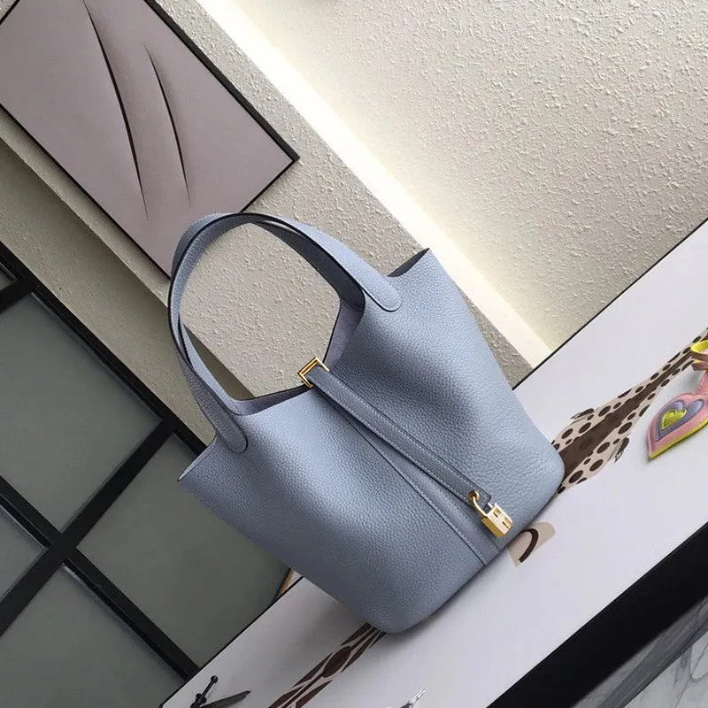 SEALBEER Women's bag 2025 premium sense first layer cowhide vegetable basket women's bag portable mommy bag genuine leather women's bag bucket bag
