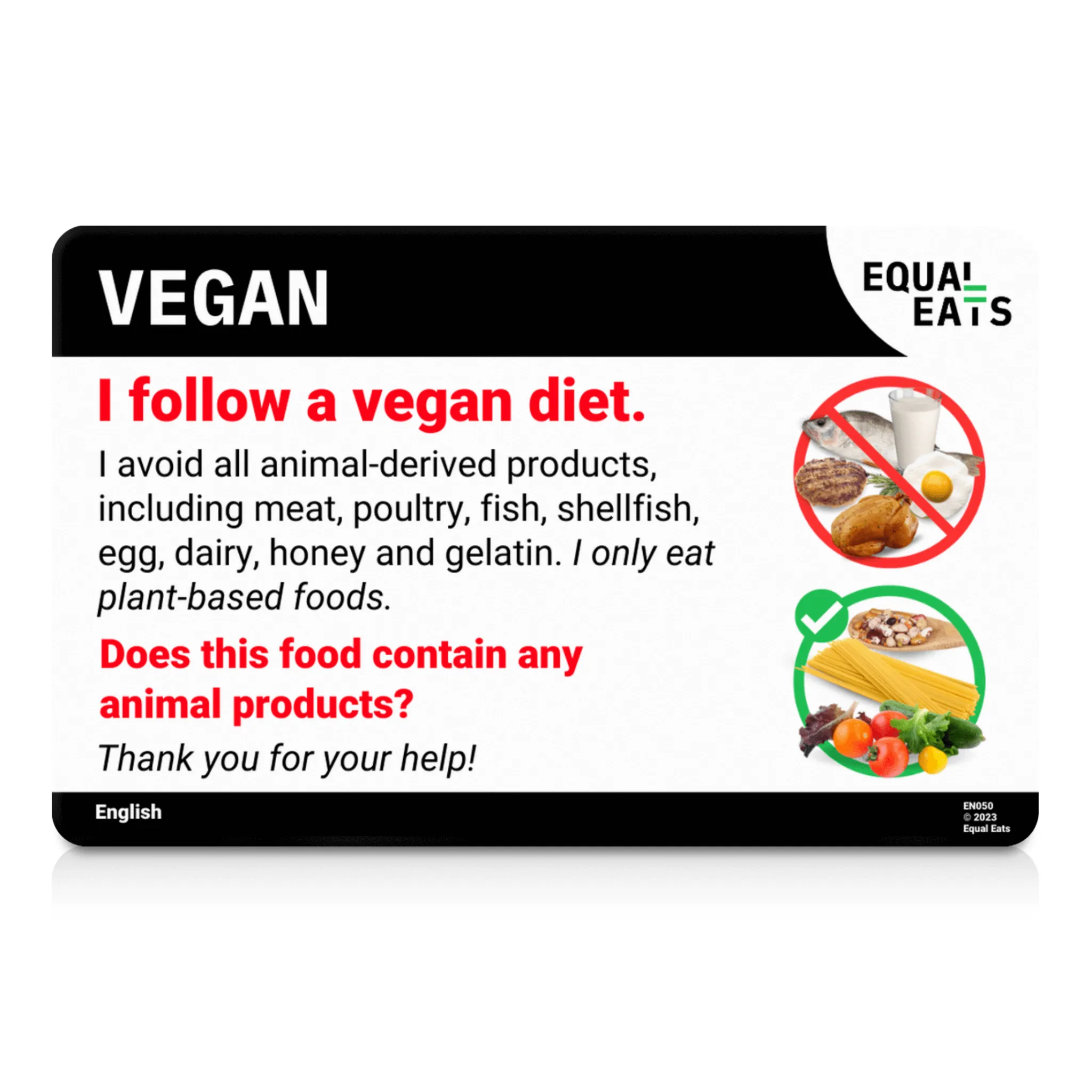 Spanish (Spain) Vegan Card