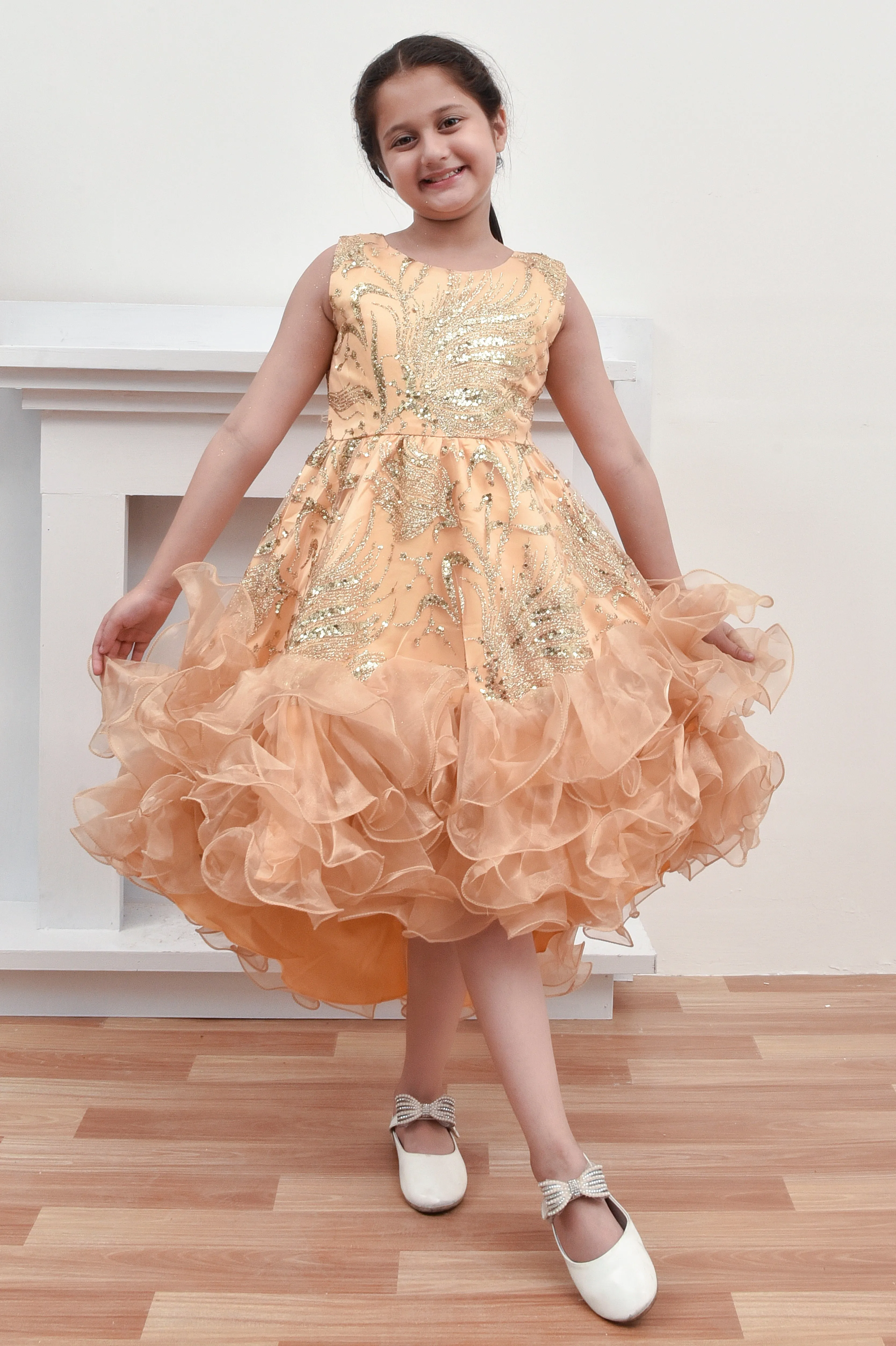 Sparkling Mustard Princess Frock