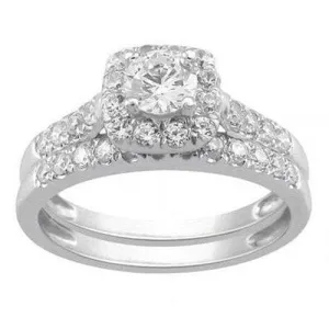 Square Halo Style .75ct