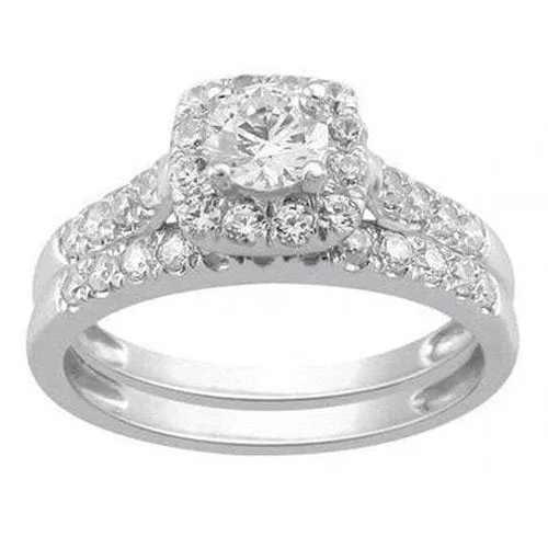 Square Halo Style .75ct
