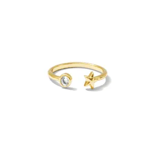Star & CZ adjustable Ring