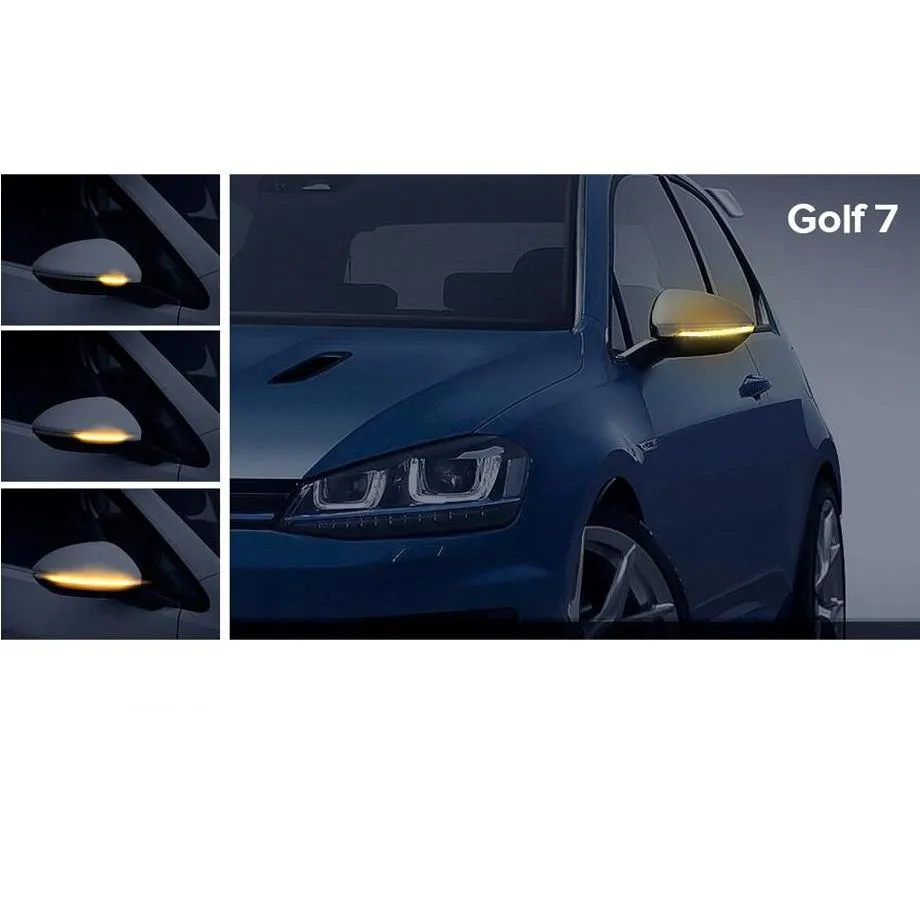 Suitable To Fit - VW Golf 7 Side Mirror Smoked LED Sequential Indicator Light