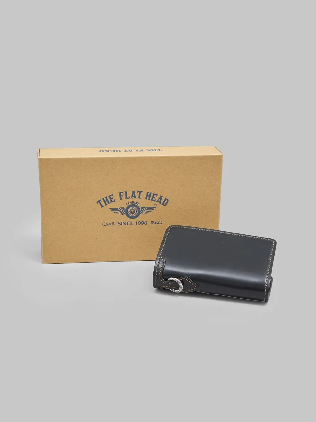 The Flat Head Handsewn Shinki Cordovan Mid-Length Wallet Black