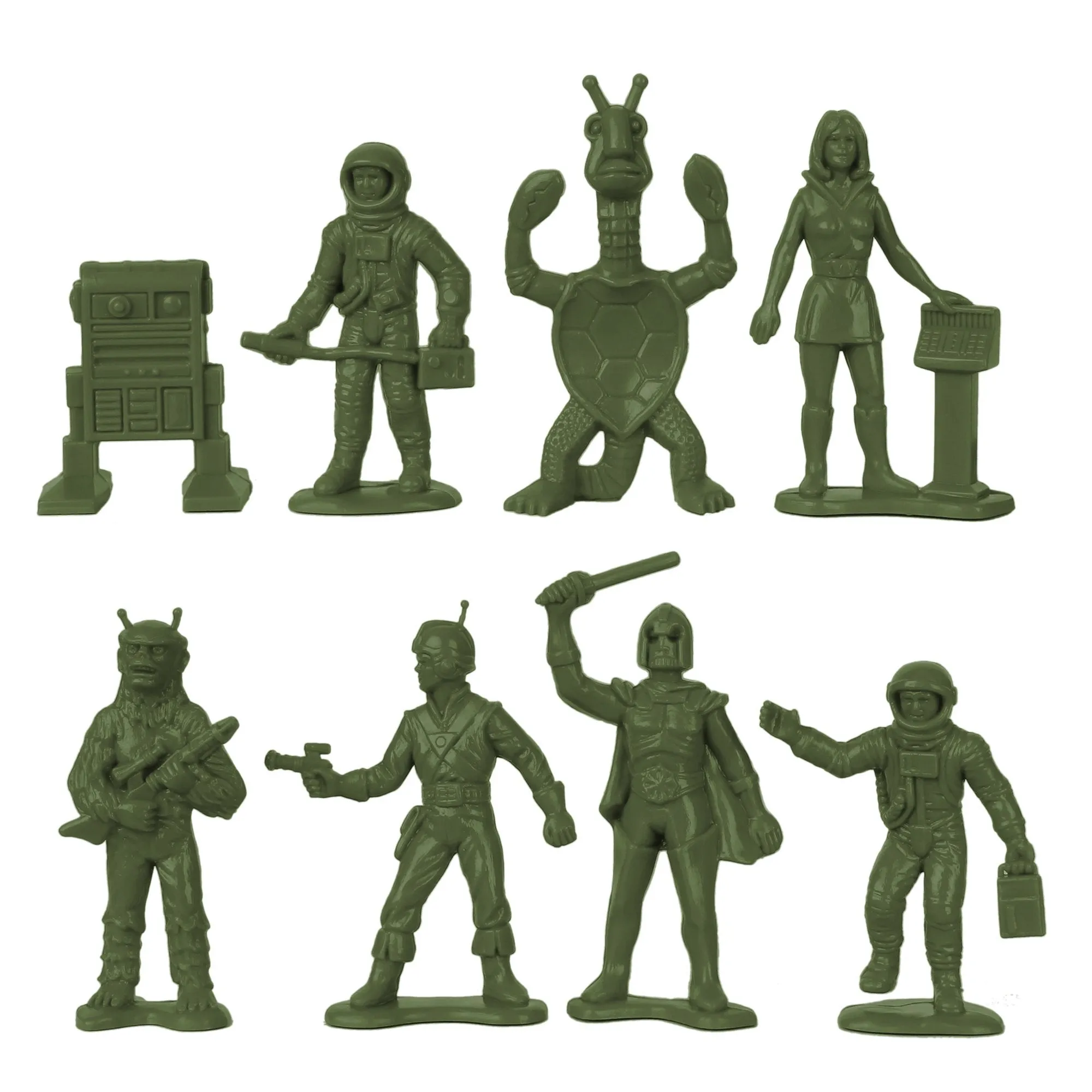 TimMee Galaxy Laser Team SPACE Figures - Tan vs Olive Green 50pc Set Made in USA