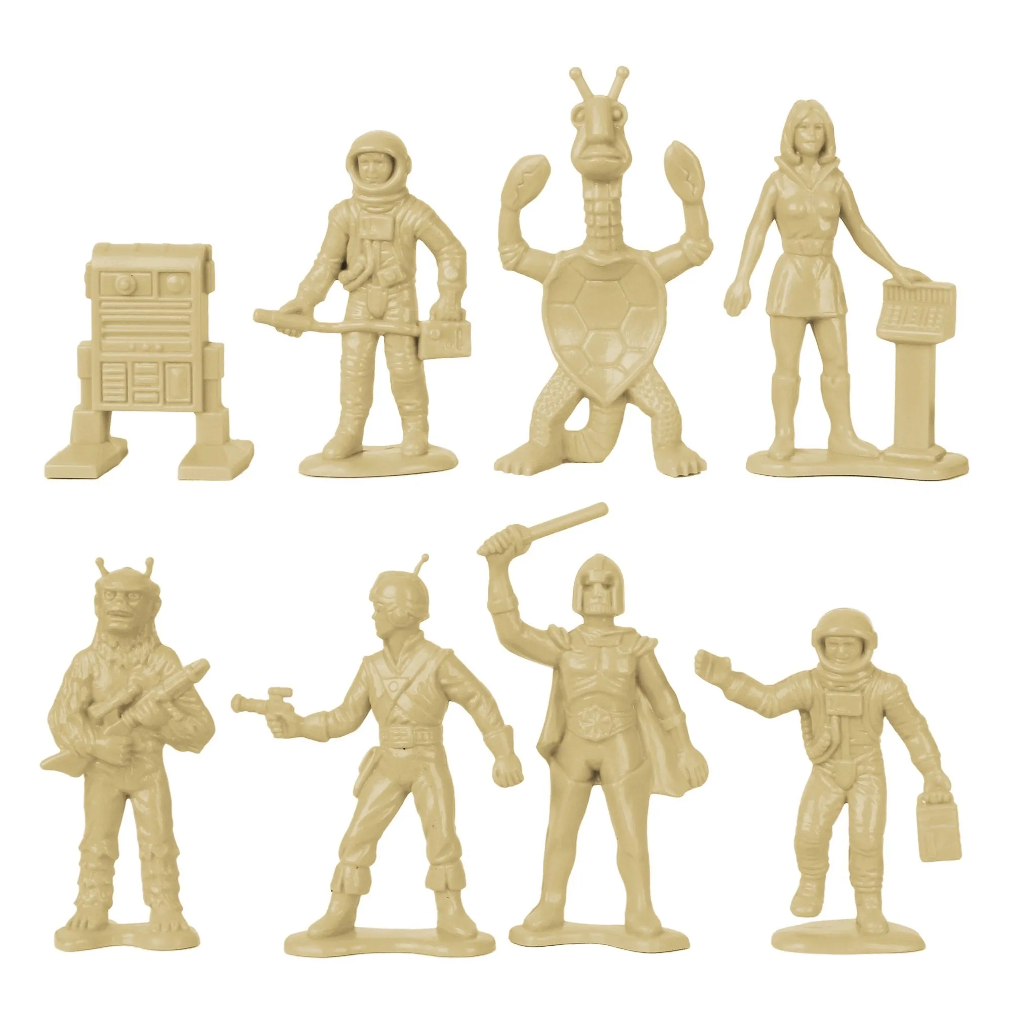 TimMee Galaxy Laser Team SPACE Figures - Tan vs Olive Green 50pc Set Made in USA