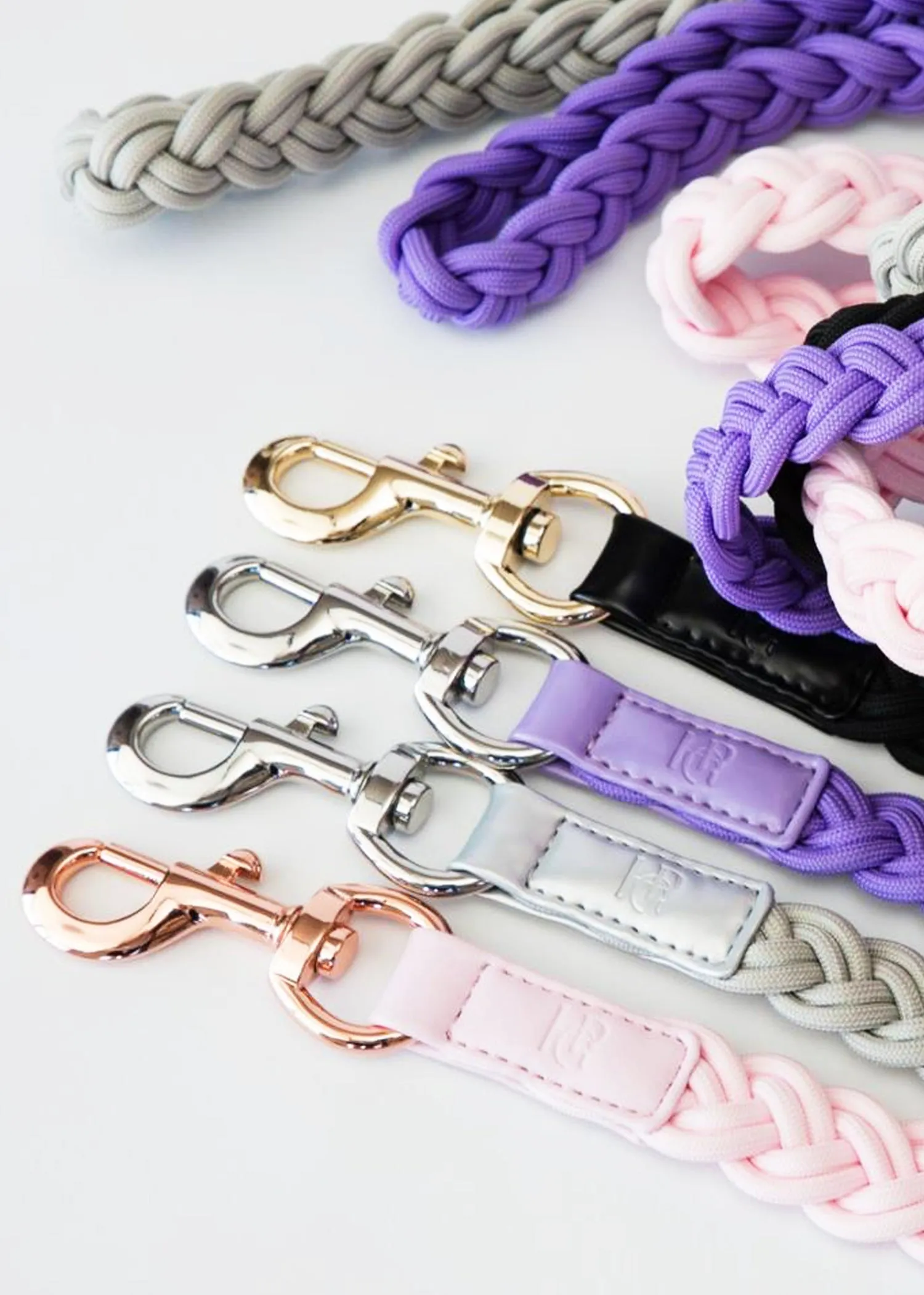 VEGAN LEATHER BRAIDED BABY PINK LEASH