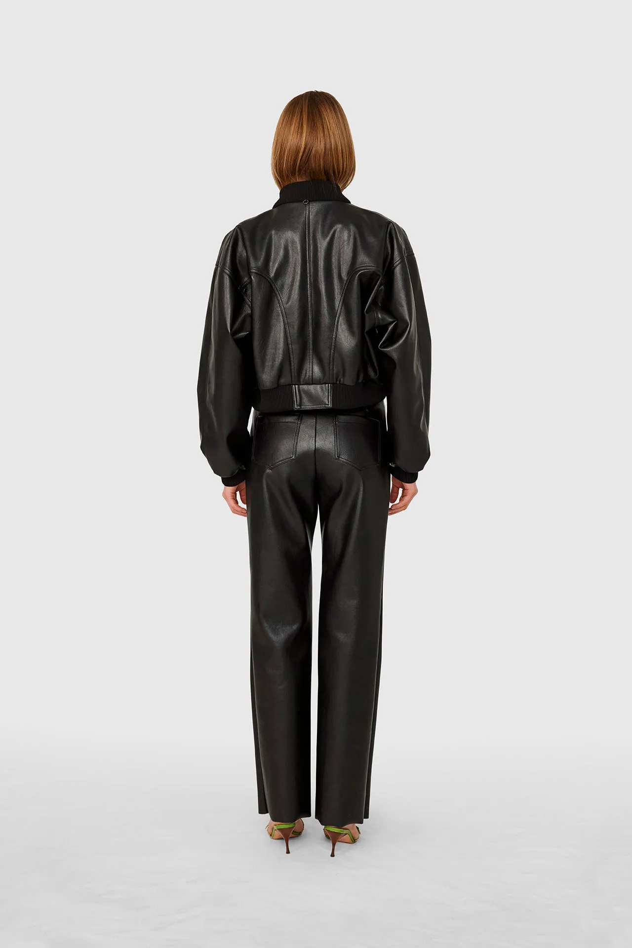 Vegan Leather Eyelet Trousers