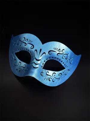 Vegan Leather Mask - Blue