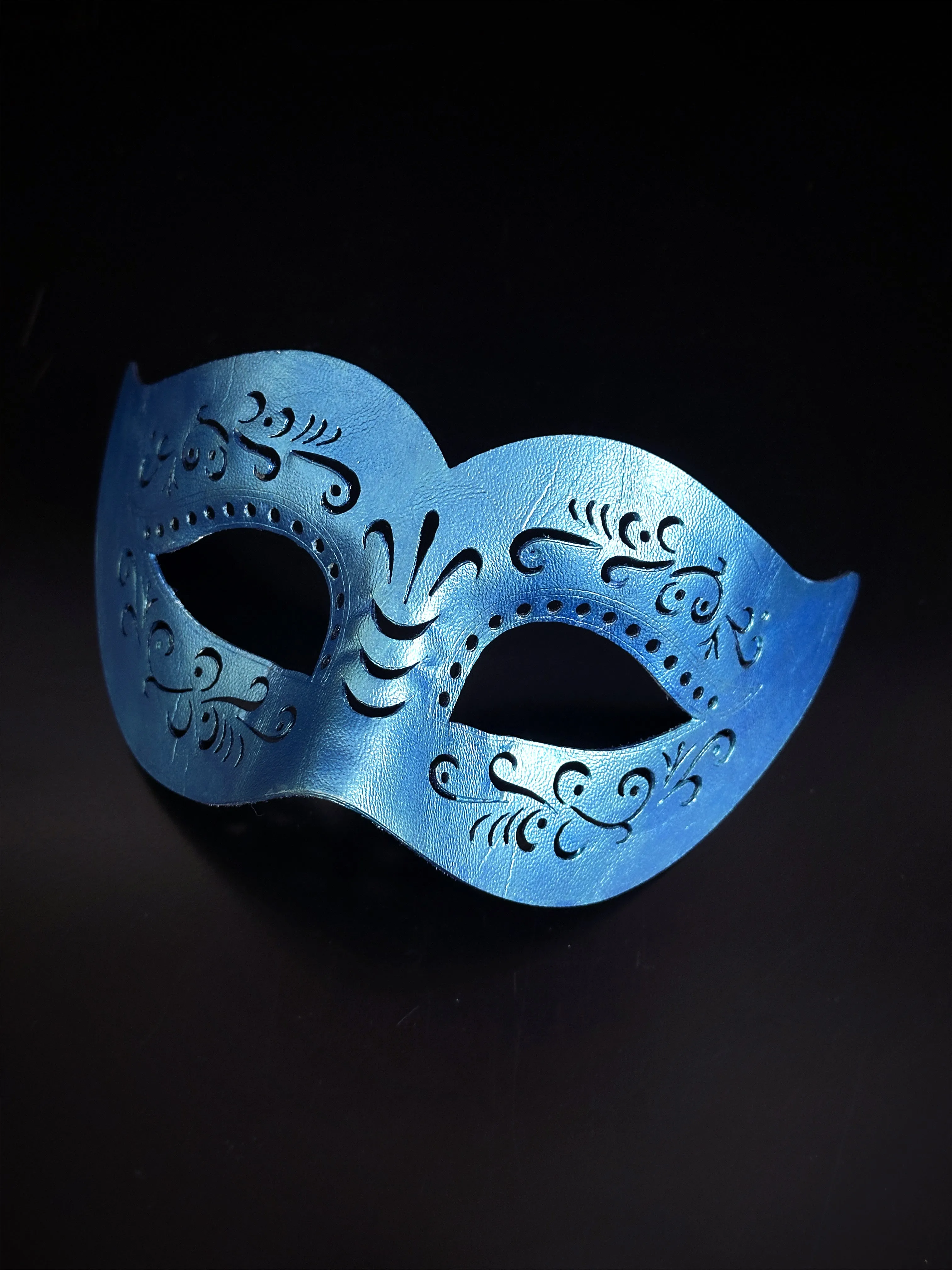 Vegan Leather Mask - Blue