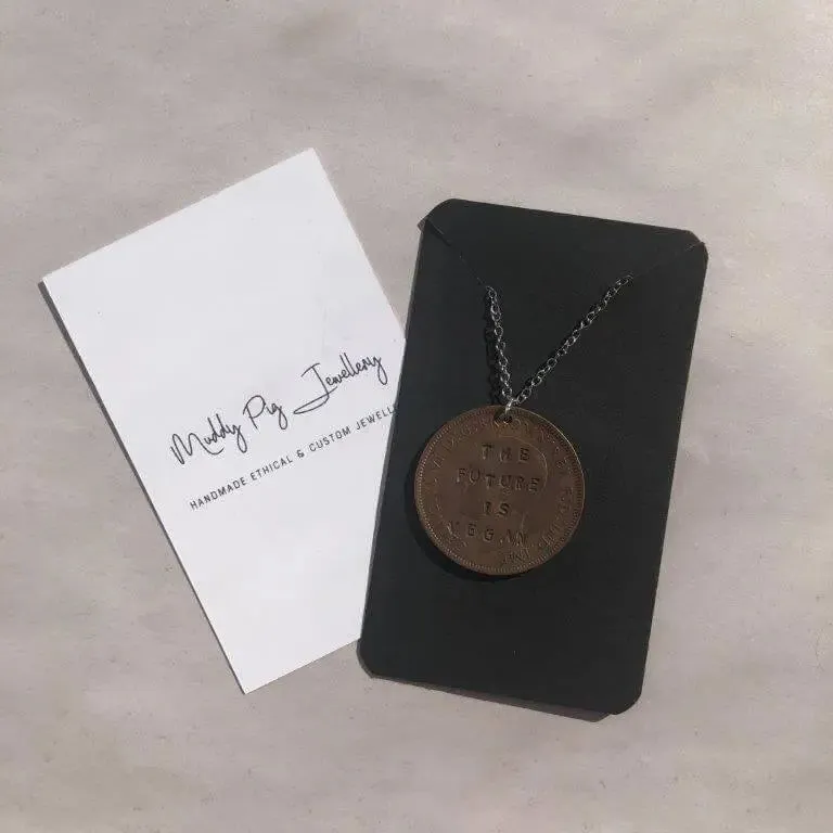 Vegan penny with message