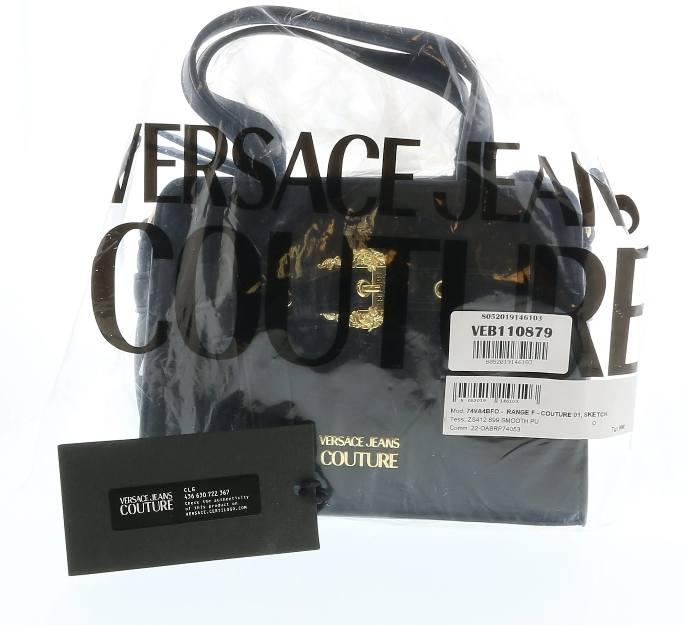 Versace Jeans Couture Black Small  Baroque Buckle Mini bag
