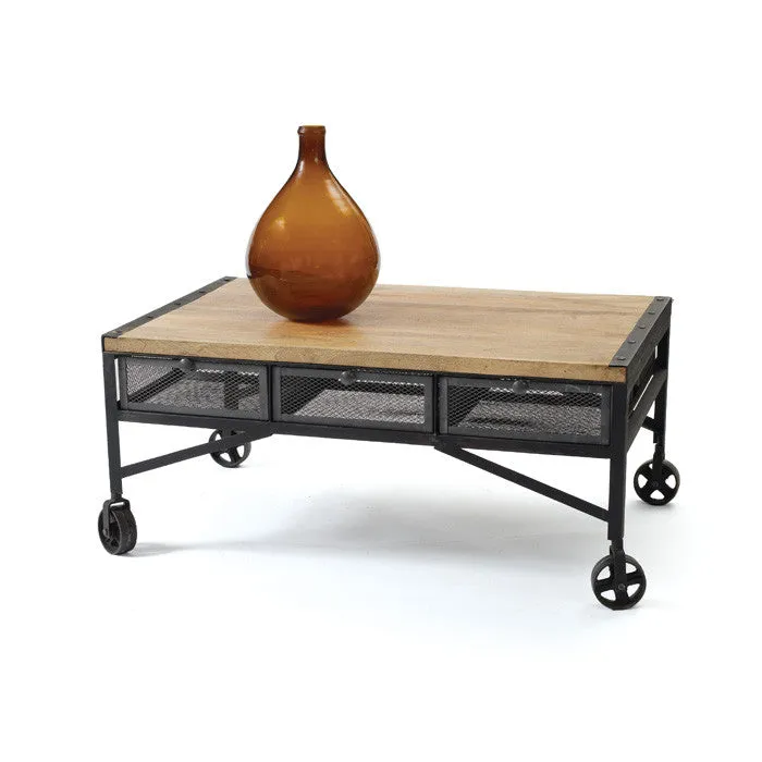 Vintage Industrial Finish Throwback Coffee Table