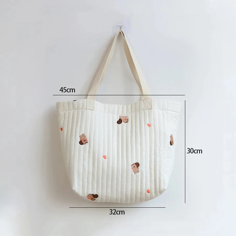 Vvsha Christmas gift Japanese and Korean cotton large capacity mommy storage handbag Simple handbag large capacity underarm bag