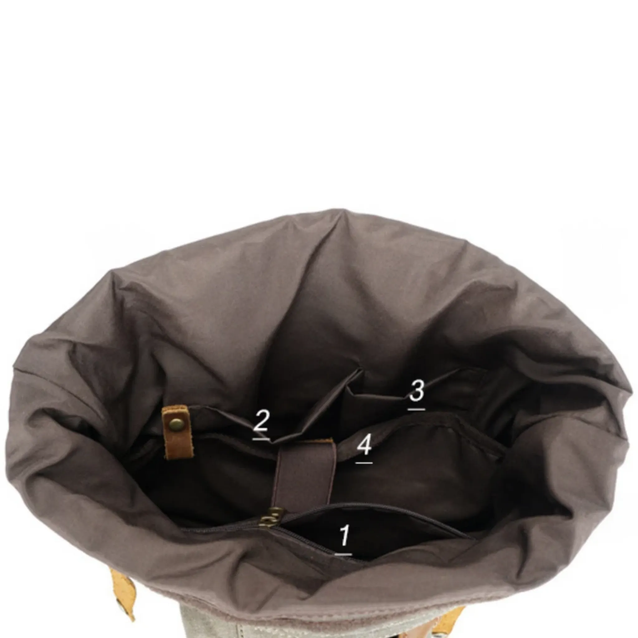 Waxed Canvas With Leather Unisex Hiking School Backpack